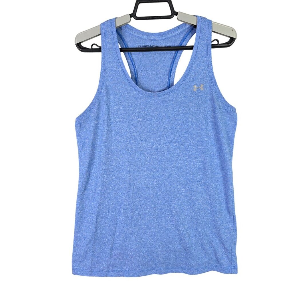 Womens Under Armour Heathered Blue Threadborne Racerback Tank Top Size S